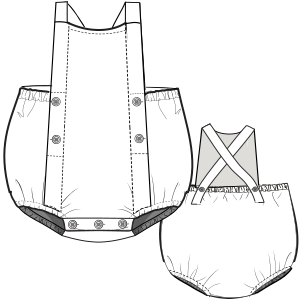 Patron ropa, Fashion sewing pattern, molde confeccion, patronesymoldes.com One piece 8098 BABIES One-Piece
